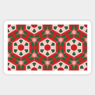 Crazy geometric Ugly Christmas Pinwheel Kaleidoscope Sticker